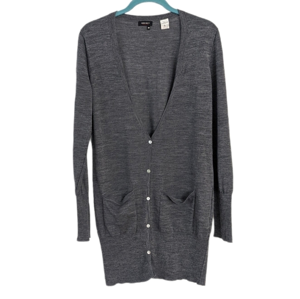 Miss sixty long Merino Wool cardigan grey medium T14